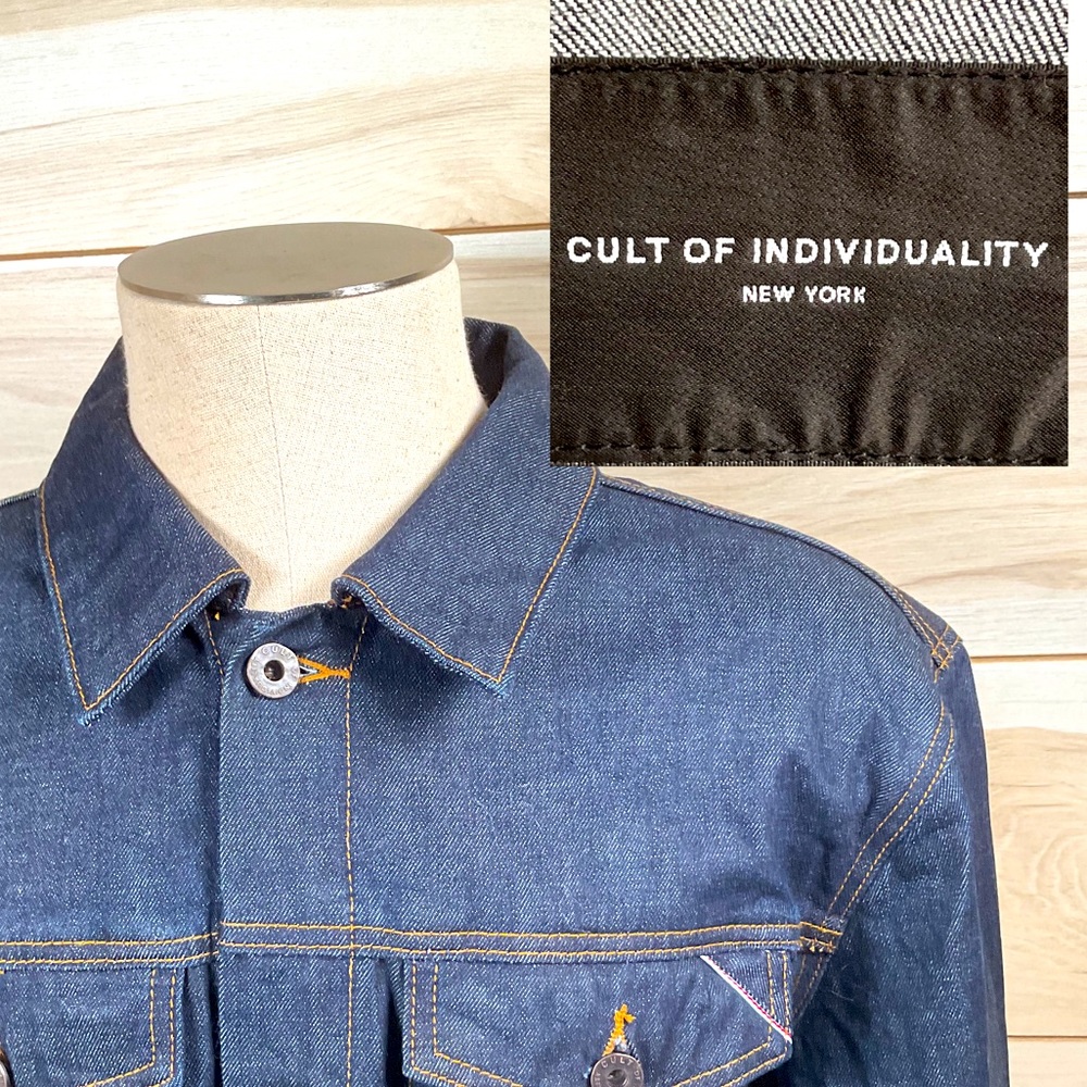 Cult of Individuality Men's XL Dense Contrast Stitch Denim Jacket